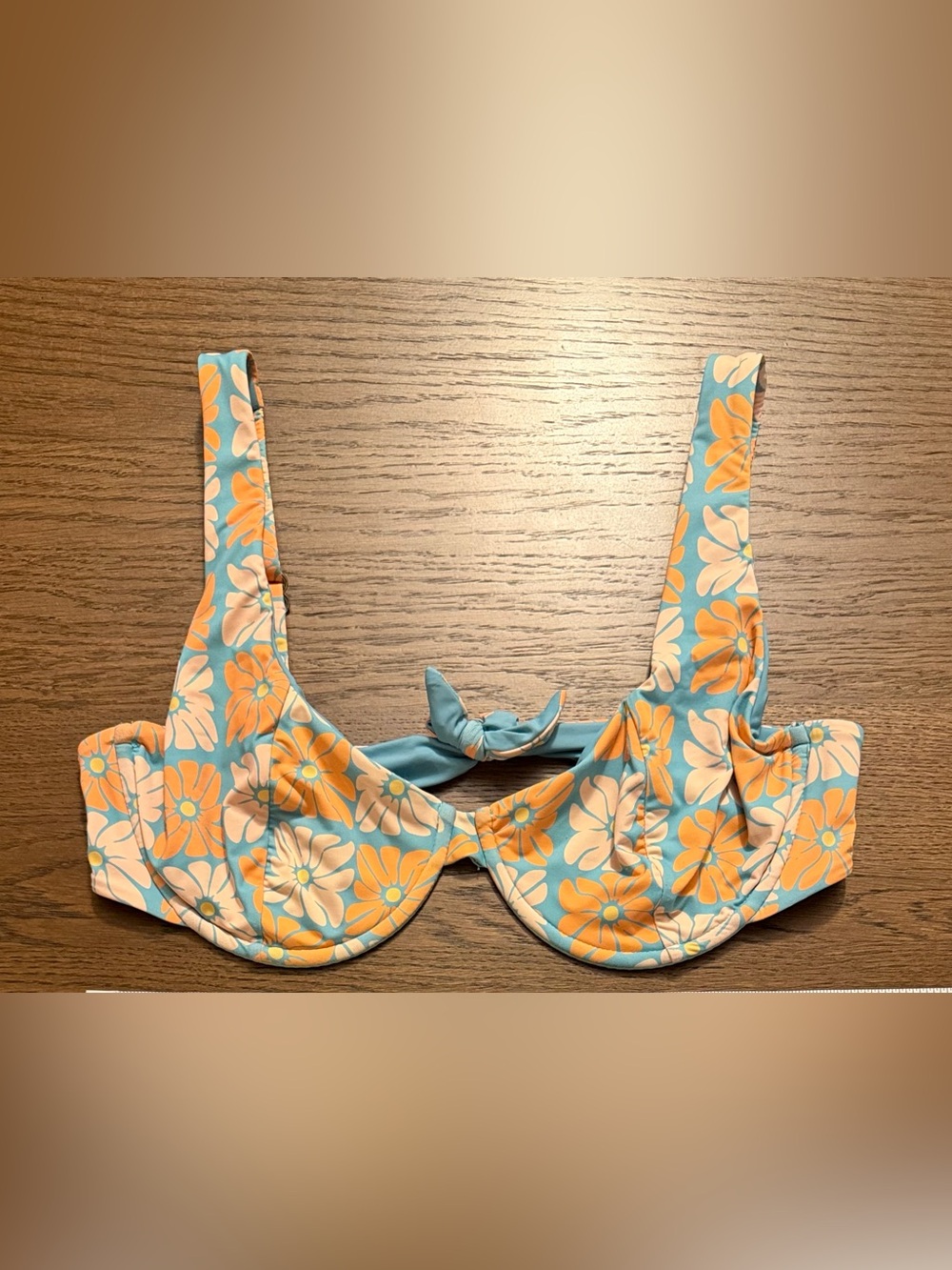 NWOT Dippin' Daisy's Aqua Blue and Orange Floral Faye Underwire Bikini Top